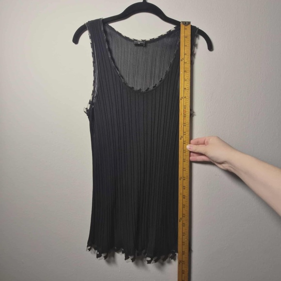 CHANEL Luxury Vintage Y2K Archives RARE Mesh Tulle Whimsigoth Grunge Tank Top M - Picture 16 of 16